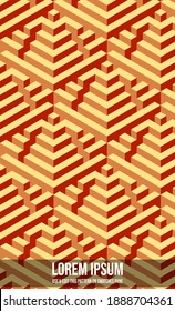 Isometric seamless Maze pattern. vector illustration. Isometry Three Dimensional. vector eps 10.