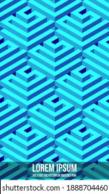 Isometric seamless Maze pattern. vector illustration. Isometry Three Dimensional. vector eps 10.