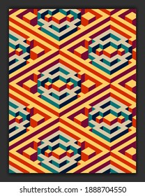 Isometric seamless Maze pattern. vector illustration. Isometry Three Dimensional. vector eps 10.