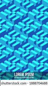 Isometric seamless Maze pattern. vector illustration. Isometry Three Dimensional. vector eps 10.