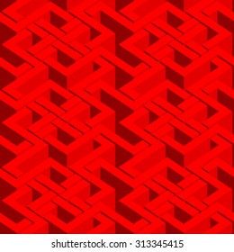 Isometric seamless pattern. Abstract illusory endless ornament texture. Fashion geometric background for web or printing design. Swatch is attached.