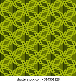 Isometric seamless pattern. Abstract illusory endless ornament texture. Fashion geometric background for web or printing design. Swatch is attached.