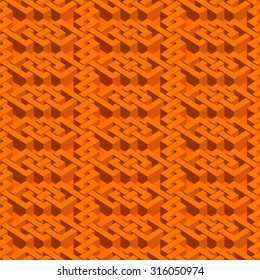 Isometric seamless pattern. Abstract illusory endless ornament texture. Fashion three dimensional background for web or printing design. Swatch is attached.