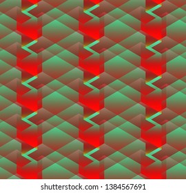 Isometric seamless pattern, color gradient abstraction. Geometric tiles with cubes. Abstract multicolored backdrop for web, wallpaper, fabric, wrapping, paper, print.