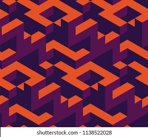 Isometric seamless pattern covers. Modern design background. Infinite colorful backdrops for Banners, Placards, Posters, Flyers. Vector illustration.