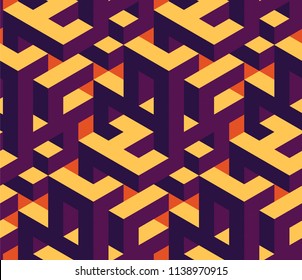 Isometric seamless pattern covers. Modern design background. Infinite colorful backdrops for Banners, Placards, Posters, Flyers. Vector illustration.
