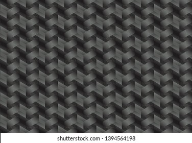 Isometric seamless pattern, volume realistic texture, black white gradient background. 3d geometric tiles with cubes. Abstract uncolored backdrop for web, wallpaper, fabric, wrapping, paper, print.