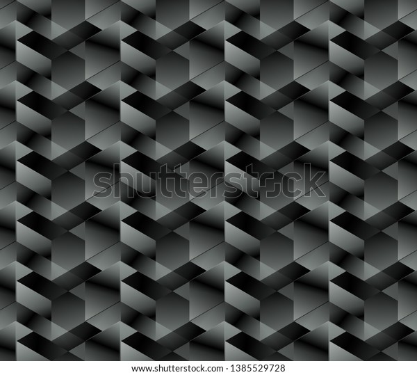 Isometric Seamless Pattern Volume Realistic Texture Stock Vector