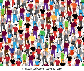 Isometric Seamless repeating background Trendy Flat Isometric people business businessman concept of 3d design Vector