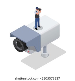 isometric security camera and agent