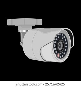 Isometric security camera. Face recognition technologies, street outdoor surveillance cameras. Cctv digital tools for protection, flawless vector set original artwork