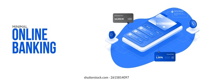 Isometric Security transaction. Banking app, Credit card, secure. Mobile phone credit bank wallet successful transaction money transfer, Mobile banking, secure password, Vector illustration