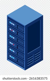 Isometric server equipment isolated background. Flat isometric 3d illustration cloud server. Datacenter storage. Isometric technology