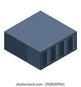 Isometric server. Server racks. Server boxes isolated. Network server room. Computer network technology. Vector illustration