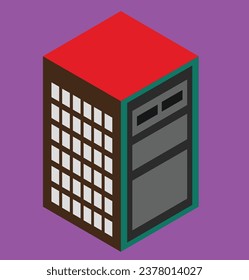 isometric server test design illustration