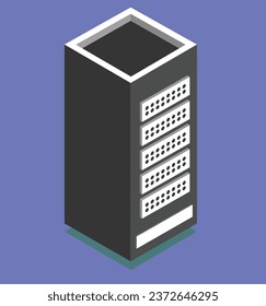 isometric server test vector design illustration