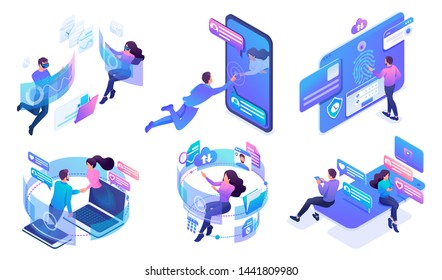 Isometric set of bright concepts of virtual communication in social networks. Online communication via mobile applications