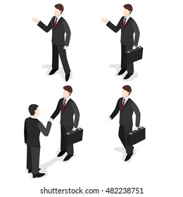 Isometric set of business people 