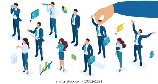 Isometric set of business while selecting a candidate for elevation of career. the Director decides who to raise from employees
