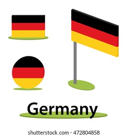 isometric set of flags from germany