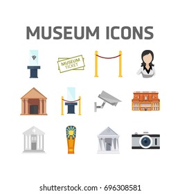 Isometric Set Of Museum Icons