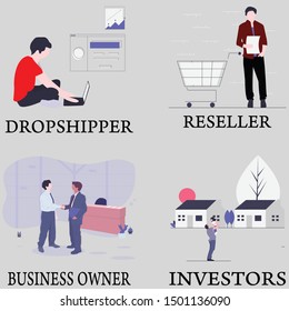 Isometric Set, online shop until success. Modern vector illustration concept for web sites