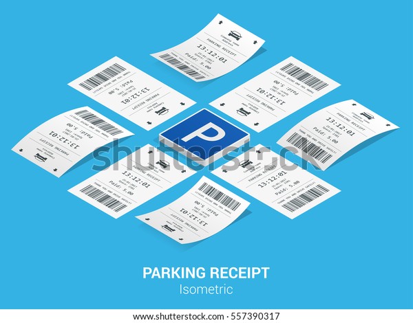 Isometric set of Parking tickets. Flat illustration
vector icon for web