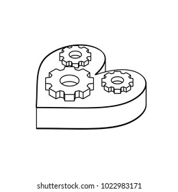 Isometric settings gear on geart simple icon concept vector illustration