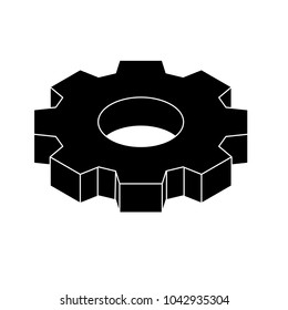 Isometric settings gear simple icon concept vector illustration