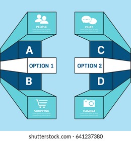 Isometric shape infographic design template layout.