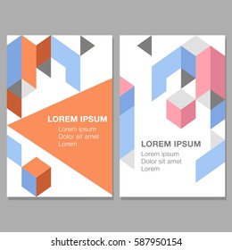 Isometric shapes design for brochure, blanks, invitations, reports template.