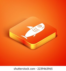 Isometric Shark icon isolated on orange background.  Vector