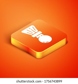 Isometrisches Sich-Bürstensymbol einzeln auf orangefarbenem Hintergrund. Barbershop-Symbol. Vektorgrafik