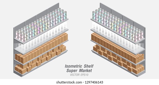 isometric Shelf Supermarket Background