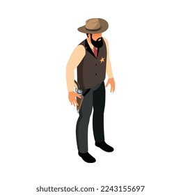 Isometrischer Sheriff mit 3D-Vektorgrafik