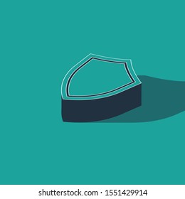 Isometric Shield icon isolated on green background. Guard sign.  Vector Illustration