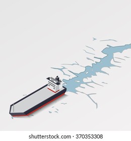 Navio isométrico no gelo