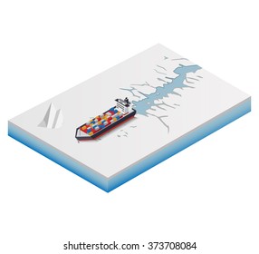 Isometric ship in the ice