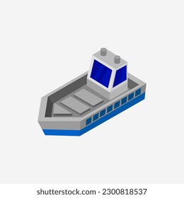 Isometric ship on a background