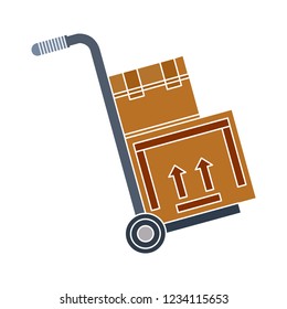 isometric shipping box isolated vector - inventory box illustration sign . fragile warehouse packing sign symbol