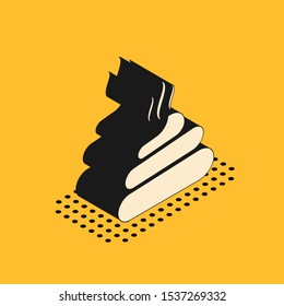 Isometric Shit icon isolated on yellow background.  Vector Illustration