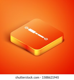 Isometric Shock absorber icon isolated on orange background.  Vector Illustration