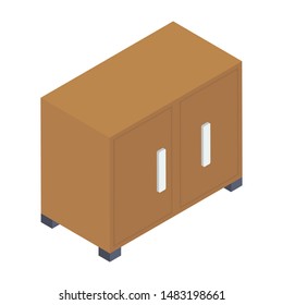 Isometric shoe cabins vector design 