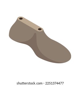 Isometric shoemaker composition with isolated image of shoe making repairing tool on blank background vector illustration