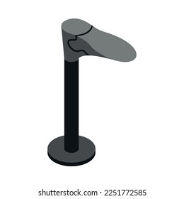 Isometric shoemaker composition with isolated image of shoe making repairing tool on blank background vector illustration