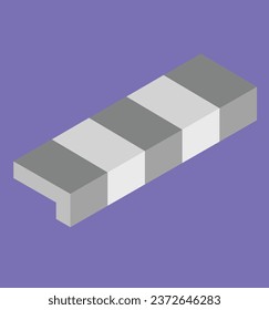 isometric shop awning test vector design illustration