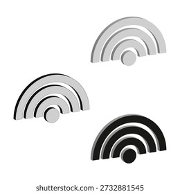 Isometric signal icon. Wireless Vector symbol. Three dimensional tech. Connection wave shape.