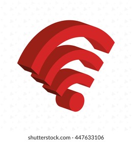 isometric signal wifi isolated icon design, vector illustration  graphic 