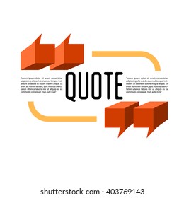 Isometric Signs Quote Blank Template. Template For Business Card, Information, Text. Print Design.