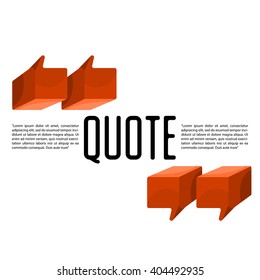 Isometric signs quote blank template. Template for business card, information, text. Print design.